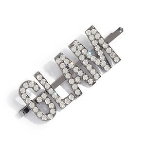 “GLAM” Silver with Rhinestones Hair Pin XL